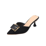 Empty Baotou Slippers 2024 New Pointed Stiletto Semi-Slippers Women Wear Fashionable Sandals And