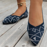 Elegant Knitted Ballet Flats Woman Point Toe Mesh Moccasins Ladies Big Size Leopard Loafers Soft Driving