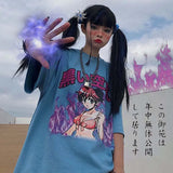 Cartoon T-Shirt Streetwear Women Tshirt Clothing Graphic Hip Hop Clothes Top 2020 Korean Summer New O-Neck