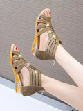 Women Shoes Sandals Summer Low Heel Shoes PU Leather Gladiator Luxury Shoes Women Designers Zapatos De