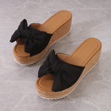 Breakj Bow Cold Slippers Women 2025 Summer New Comfortable Loose Cake Thick-Bottomed Slippers