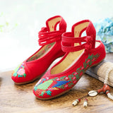 Breakj Style Embroidered Cloth Shoes And Sandals Women's Retro Dance Shoes Performance Dress With Women's