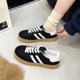 Breakj And Autumn 2025 New Korean Version Of The Round Head Tie With Color Fashion Flat Bottom Students Casual Board