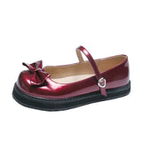 Shoes Women 2021 Lolita shoes bow red white Autumn Singles Japanese Cute Round Head Soft Girl Loli Shoes Mary Jane