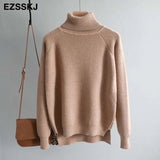 casual thick Autumn Winter turtleneck oversize Sweater Pullover Women warm chic female loose Knitted Basic Sweaters