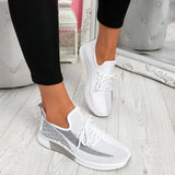 New Women Sport Shoes Mesh Sneakers Female Lace Up Shoes Women's Round Toe Low Heels Ladies Comfortable Casual Flats