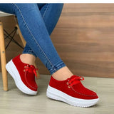 Sneakers Women 2020 New Solid Color Thick Bottom Lace Up Walking Women's Shoes Female Breathable Non Slip Platform