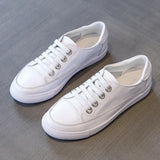 Women Genuine Leather Sneakers Large Size Little White Shoes Fashion Ladies Vulcanized Shoes Woman Summer Flats