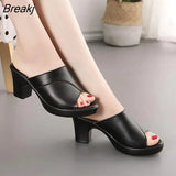 Slippers Women's Summer Wear Sandals New Fashion Wild Slope with Non-slip Elegant Medium Thick Heels Platform Ladies