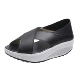 Back Strap Slip-on PU Women Open Toe Wedges Shoes for Women Platform Sandals Womens Sandal Heels Sandles Shoes Zapatos