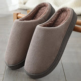 Winter Keep Warm Slipper Home Plush Slides Solid Color Women Warm Indoor Beadroom Hourshold Shoes Men Cotton