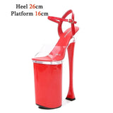 Summer Women Sandals 2023New sexy Waterproof Platform High Heels 26cm Patent Leather Thin Heels Female Club Party