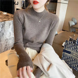 Turtleneck Slim Sweater Pullover Women Autumn winter Casual long Sleeve Sweater For women Female Chic Jumpers