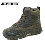Military Combat Boots Men Genuine Leather US Army Hunting Trekking Camping Mountaineering Winter Work Shoes Bot