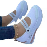 Breakj Lady Autumn New Flying Weaving Splicing Casual Color Daily Low-Help Net Shoes Slope And Round Head Single
