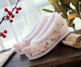 Breakj Shoes Hanfu Shoes Ancient Style Female Embroidered Cloth Shoes Inside The Raised Head Ancient Costume Shoes Cloth Shoes