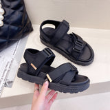 Breakj Version Of Sandals Women 2025 New Flat-Soled Soft-Soled Beach Sandals Magic Sandals Women's Sports