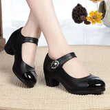 Breakj The Autumn Of 2025, The New Small Leather Shoes Are Pure And Light Mouth, The Mother Single Shoe Single-Shoe With Casual Coarse Heel
