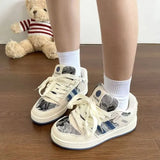 Breakj Niche Casual Sneakers Women In The Autumn Of 2025 New Round Head Student Bread Shoes Low Help Thick-Solle Shoes
