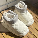 New Winter Cotton Shoes for Women Down Waterproof Colth Snow Boots Female Thick Bottom Keep Warm Plush Ankle Boots