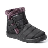Winter Boots 2021 Non Slip Plush Warmth Snow Boots Ladies Hook Loop Solid Flats Female Short Boots Plus Size Woman