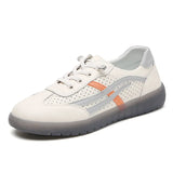 Breakj Leather Small White Shoes Women 2024 Spring New Cowhers Pedal Casual Beef Bottom Flat Soft Sole