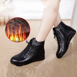 Shoes Women Winter Warm Fur Ankle Boots Genuine Leather Boots Women Casual Shoes Female Boots Woman 2021