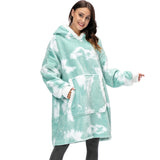 Blanket Men Women Giant Oversize Hoodie Sweatshirt Sweat Hooded Winter Bathrobe Blanket Sherpa Fleece