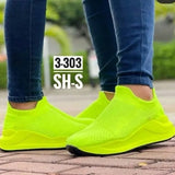Casual Shoes Spring and Autumn New Mesh Breathable Shoes Fashion Chain Slip-On Wedge Heel Thick Sole Casual
