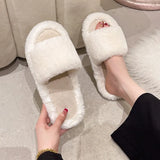 The New Style 2023 Autumn And Winter Slippers Home Casual Plush Slippers Women Warm Hair Slippers