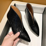 Spring and Autumn New Fashion Solid Color Plaid Leather Top Pointed V-shaped Outwear Women High Heels Women's