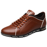 Fashion Solid Leather Business Sport Flat Round Toe Casual Shoes men's casual shoes fashion summer casual shoes men