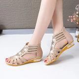 Women Shoes Sandals Summer Low Heel Shoes PU Leather Gladiator Luxury Shoes Women Designers Zapatos De