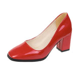 Breakj Casual Women's Shoes 2025 Spring New Fashion Square Head High Heel 4243 Large Women's