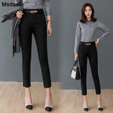 Pencil Pants 2020 Office Lady Fashion Work Wear Trousers Business Ladies Korean Style Female Black Navy blue White