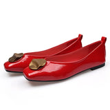 Ballerina Shoes Women Spring Fashion Ballet Flats Shoes Square Toe Patent Leather ShoesLoafers Women