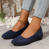 Breakj New Pointed Women's Shoes Large Size Shallow Slope Heel Single Shoes Bean Shoes Sports Casual Shoes