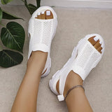 Breakj Weaving Splicing Sports Sandals Women 2025 Summer New Korean Version Of Net Yarn Hollow Women's Shoes Casual Thick-Soled Fish Mouth Women's