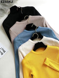 clothes Knitted woman sweaters Pullovers spring Autumn Basic women's jumper Slim women's sweater cheap pull long
