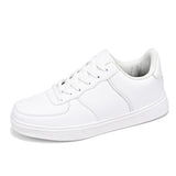 Breakj 48 Small White Shoes Men's And Women's Primary And Secondary School Students Leisure Pure Color Plate Shoes Men's Leather Shoes Size No.
