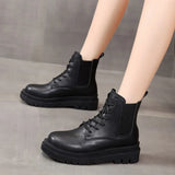 Martin Boots Autumn and Winter New PU Platform Shoes 2022 Lace Up Sports Short Boots Fashion Outdoor Casual Women's