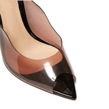 Pointed Fish Mouth Transparent PVC High Heel Large Size Exposed Single Shoes Sexy Banquet Fashion