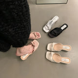 Breakj Cool Drag Bow One-Word Slippers 2025 Summer New Fairy Shoes Wearing Temperament Coarse