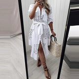 Slim Summer Women Fashion Turn-down Collar Buttons Cardigan Shirts Dress Casual Long Sleeves Solid Color Office
