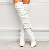 Autumn And Winter Fashionable High-Heeled Boots, High-Legged Women's Boots, Folding And Stacking Knee