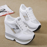 Breakj New Net Red Tie With Thick Bottom Leisure Sports Heel Single Shoes For Small White Women In The Autumn And Summer Of