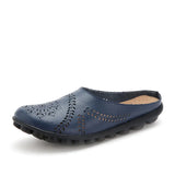 Breakj Summer Cowhaired Half-Slippers Women Fashion Wear Net Red Flat Bottom Without A Back-And-Out Woman Cool