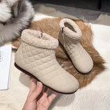 Winter New Fashionable Side Zipper Short-Barrel Snow Boots Flat-Soled Leisure Soft-Soled High-Top Bean
