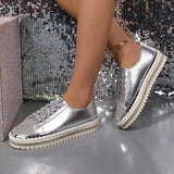 Breakj Women's Shoes Thick Soles Height Water Drill Niche Design Lace Single Shoes In Fashion Lefu