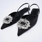 Heels 2022 Summer Suit Comfort Shoes For Women Sandals Female Purple New Girls Low Pointed High Black Big Large